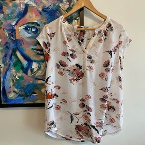 White Floral Blouse